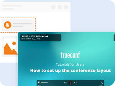 Interface showing video playback in a desktop client