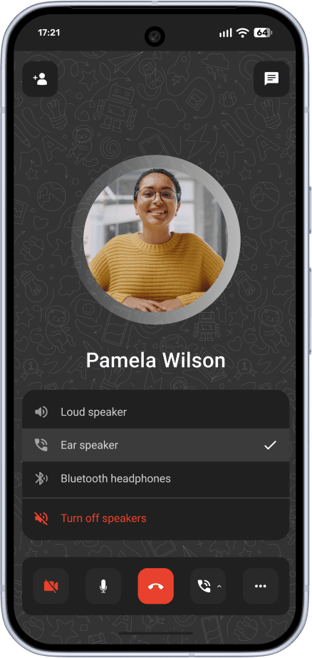 In-app controls TrueConf for Android