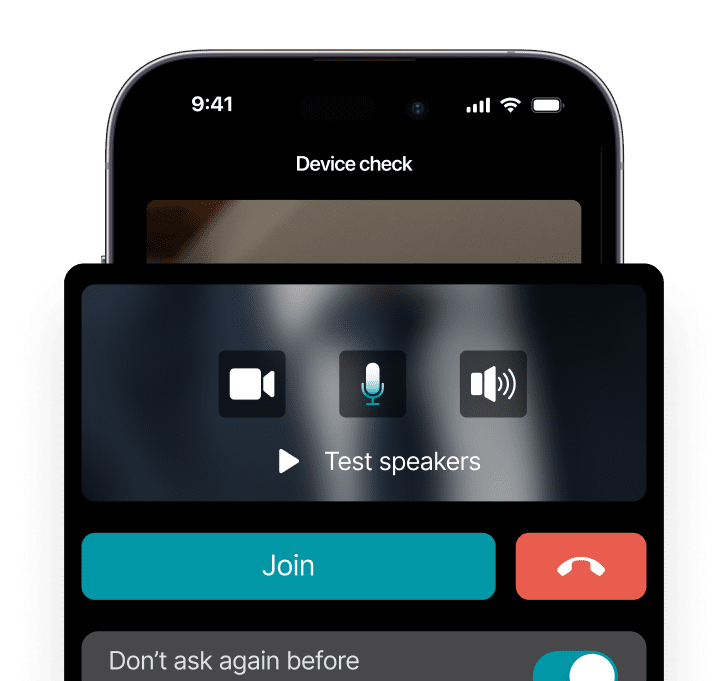 Checking the Equipmentin the TrueConf app for iOS