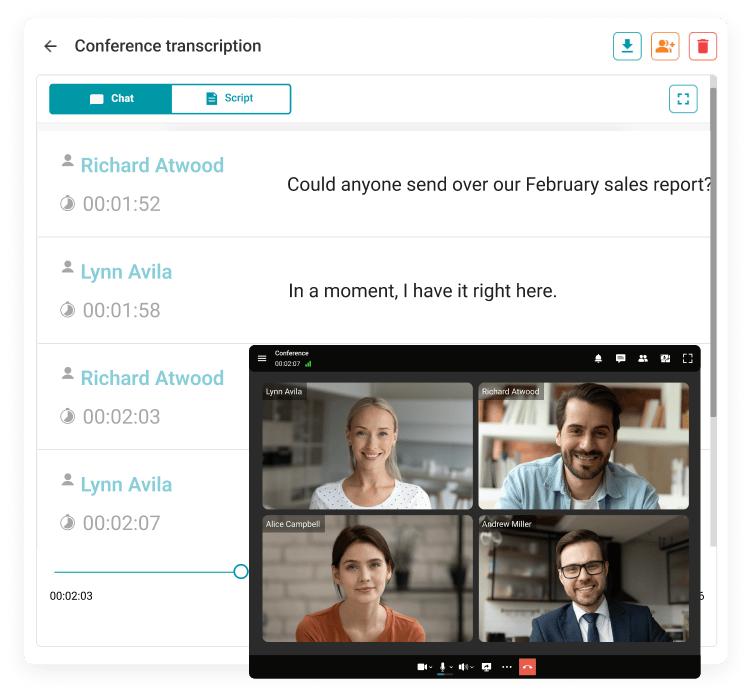 AI-powered transcription feature in TrueConf automatically converts video conference speech into text in real time