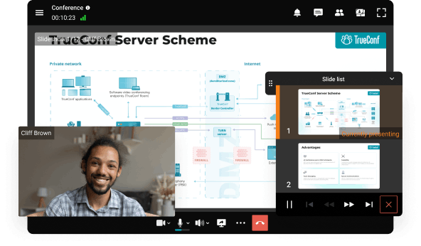 Video conference with presentation sharing
