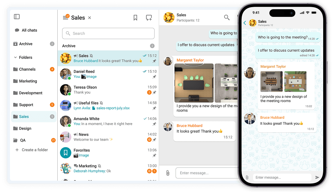 Workplace Chat for Secure Video Conferencing