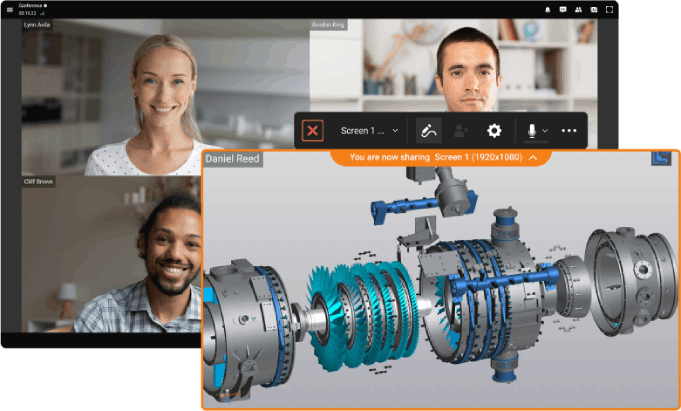 Video conference with screen sharing