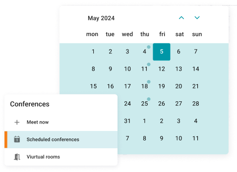 Video conferencing scheduling interface