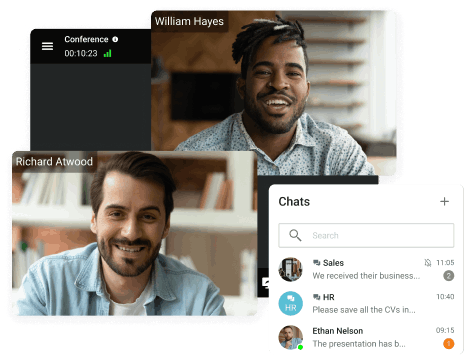 Video conferencing with chat