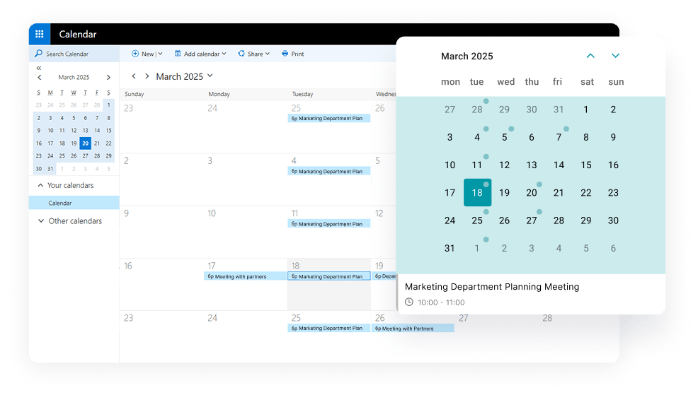 TrueConf Calendar Connector that enables scheduling video meetings in TrueConf via the Microsoft Exchange calendar