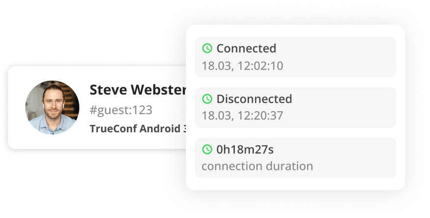 Tracking connection duration and user technical parameters.